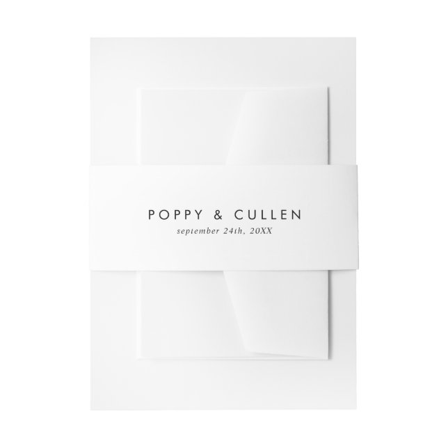 Chic Typography Wedding Belly Band Invitation Belly Band (Front Example)