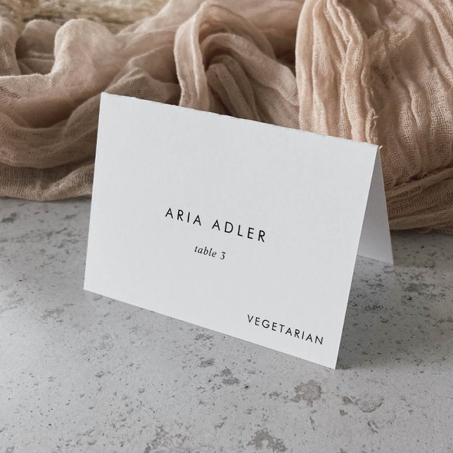 Chic Typography Wedding Menu Option Place Cards (Creator Uploaded)