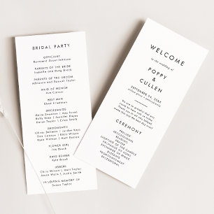 Chic Typography Wedding Program