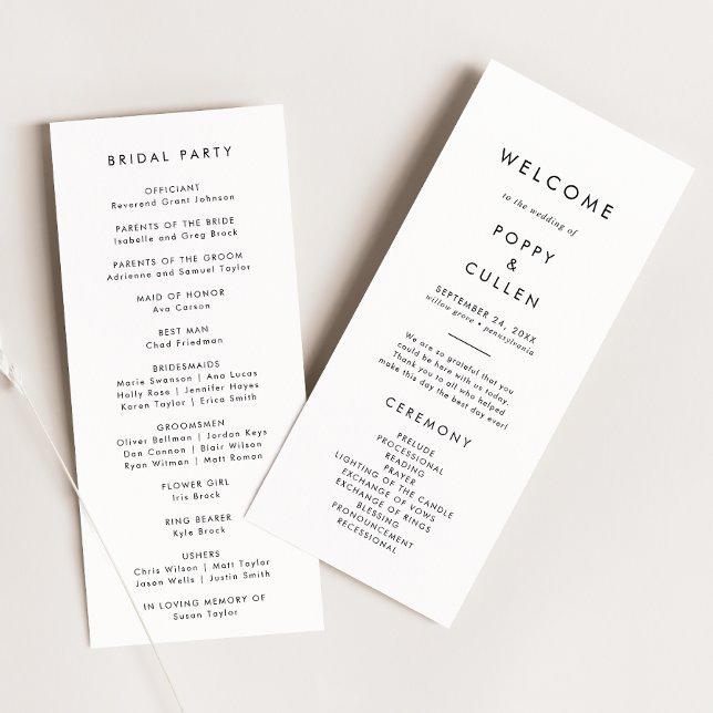 Chic Typography Wedding Program (Creator Uploaded)