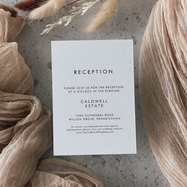 Chic Typography Wedding Reception Enclosure Card (Creator Uploaded)