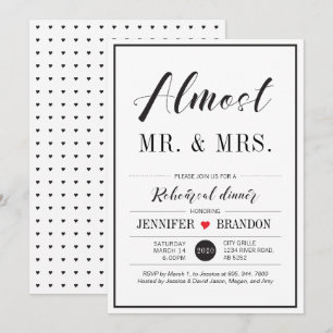 Chic Typography Wedding Rehearsal Dinner Card