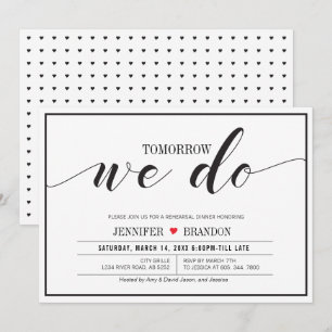 Chic Typography Wedding Rehearsal Dinner Card