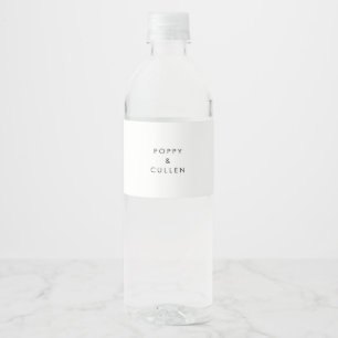 Chic Typography Wedding Water Bottle Label