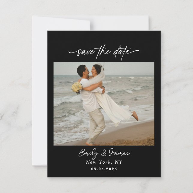 Chic unique Modern Elegant minimalist  Save The Date (Front)