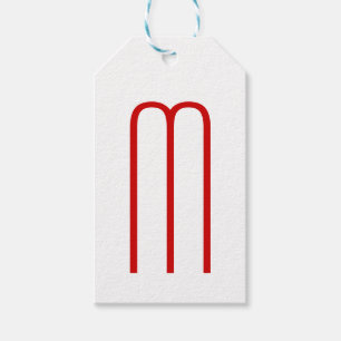 Chic Unique Monogram Red White Plain Simple Gift Tags