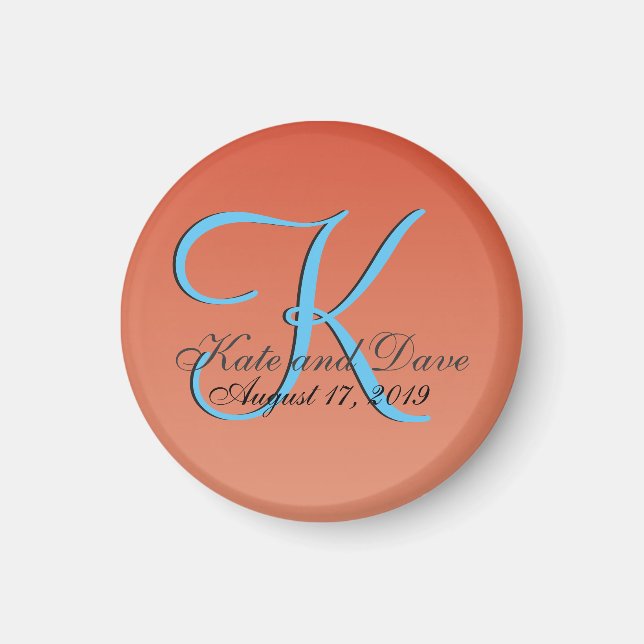 Chic Unique Red Orange Magnet (Front)