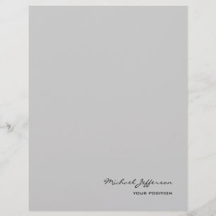 Chic Unique Script Calligraphy Name Grey  Letterhead