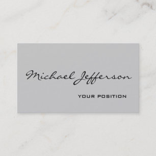 Chic Unique Script Grey Business Card