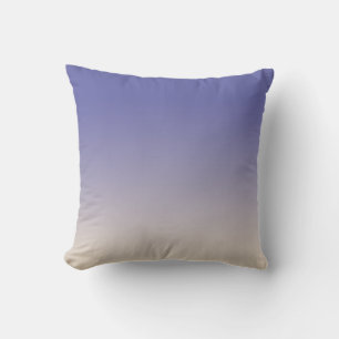 Chic Very Peri Blue Off-White Ombre Dip Dye Throw Pillow