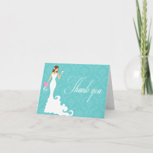 Chic vin Turquoise moderne Merci de mariée