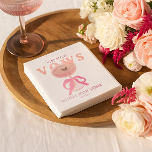 Chic Vino Before Vows Pink Wine Bow Bridal Shower Napkin