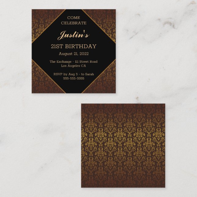 Chic Vintage Birthday Enclosure Card (Front/Back)