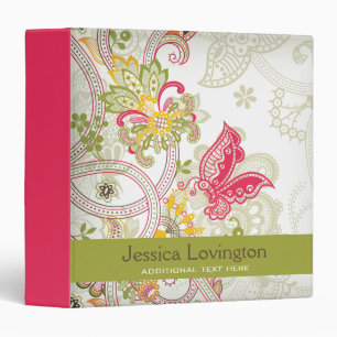 Chic vintage floral swirl paisley custom binder