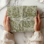 Chic vintage green grey toile de jouy printed  wrapping paper<br><div class="desc">Vintage green grey de jouy printed Wrapping Paper. This toile de jouy vintage Gift Bag is inspired by the exquisite designs of french countryside scenes. These sophisticated Toile prints are an all time rage at the moment, The designs are classic and romantic with stylish classy colours. The perfect Wrapping Paper...</div>