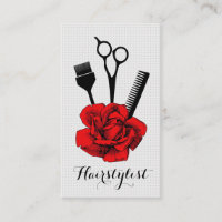 chic vintage hairstylist hair stylist red mod