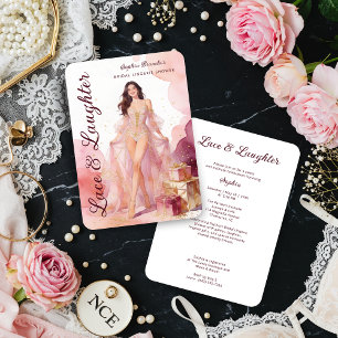 Chic Vintage Model Girl Lingerie Bridal Shower Invitation