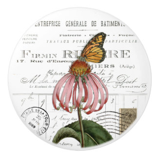 Chic Vintage Monarch Butterfly Flower French Knob