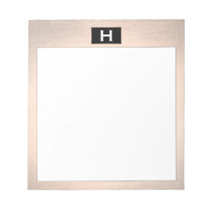 Chic Vintage Monogram Rose Gold Notepad
