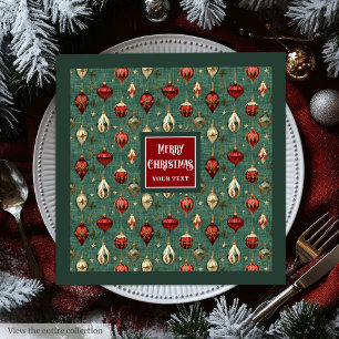 Chic vintage napkins in watercolor cranberry red