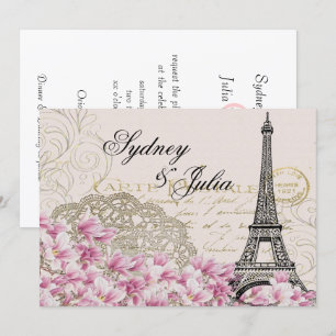 Chic, Vintage, Paris, Faire-part de mariage