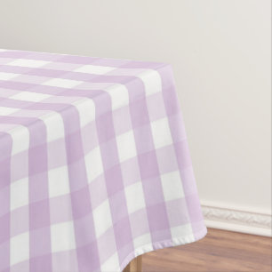 Chic Vintage Pastel Purple Gingham Pattern Spring  Tablecloth