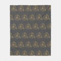Chic Vintage Penny Farthing Bike Gold Glitter Grey