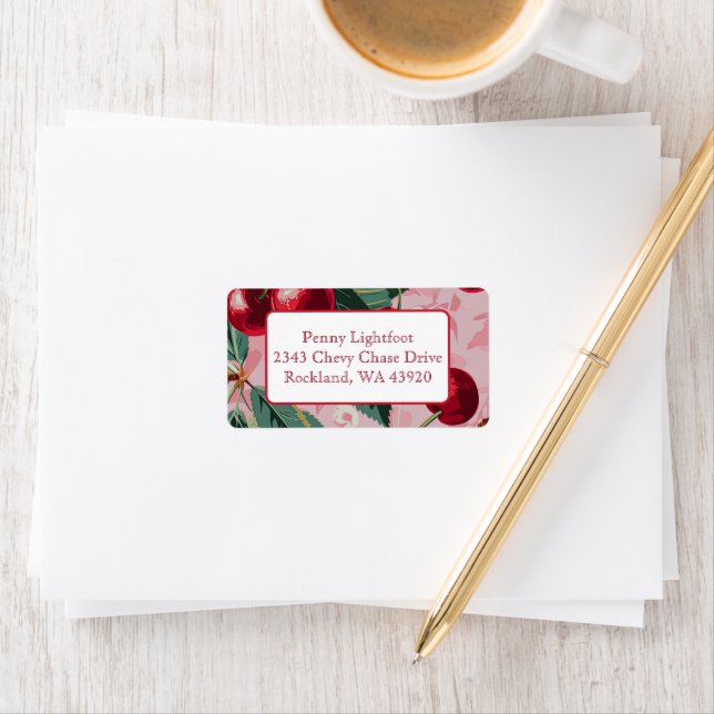 Chic Vintage Pink 'Cherry Pop' Label (Insitu)