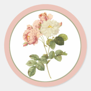 Chic Vintage Roses Wedding Envelope Sticker