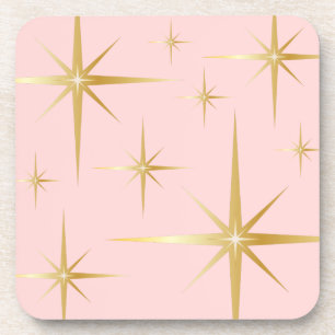 Chic Vintage Starburst Drink Coasters - Pink