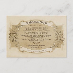 Chic vintage wedding thank you cards