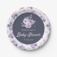 Chic Violet Lavender Purple Floral Baby Shower