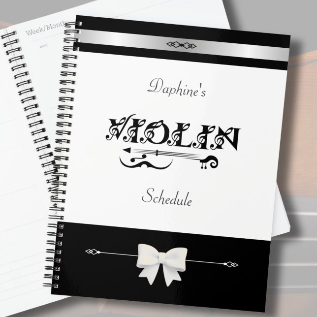 Chic Violin Student Schedule Organizer (Organize your rehearsals in style. A chic musician planner for the dedicated violinist.)