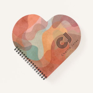Chic Warm Terracotta Custom Monogram Personalized Notebook