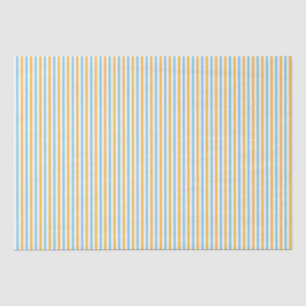 Chic Warm Yellow and Sky Blue Stripes Tissue Paper