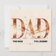 Chic Watercolor Fathers Day Card