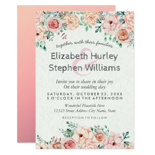 Chic Watercolor Floral Wedding Shower Invitation