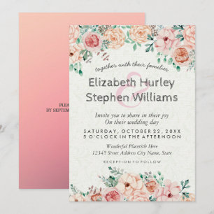 Chic Watercolor Floral Wedding Shower Invitation