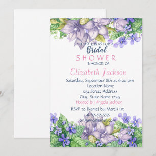 Chic Watercolor Flowers  Bridal Shower Invitation