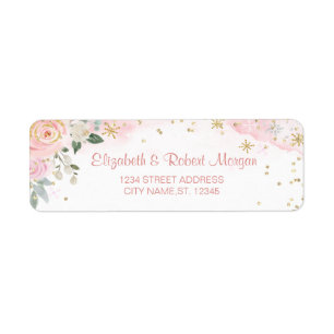 Chic Watercolor Flowers Snowflakes