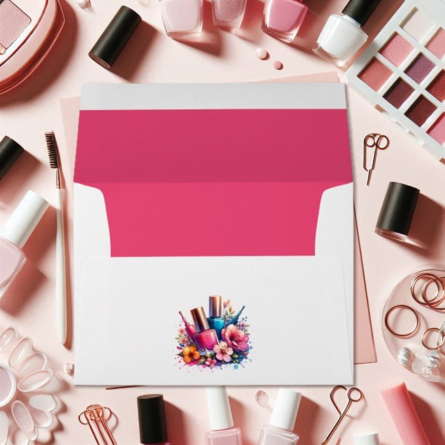 Chic Watercolor Nail Salon Envelope (Chic Watercolor Nail Salon Envelope)