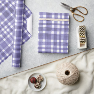 Chic Watercolor Purple Plaid pattern Wrapping Paper
