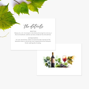 Chic Watercolor Script Wedding Details Card