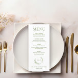 Chic Watercolor Wreath Monogram wedding crest Menu<br><div class="desc">Enhance your wedding with our Chic Watercolor Wreath Monogram Wedding Crest Custom Menu. This beautifully designed menu features a delicate watercolor wreath and a monogrammed wedding crest, adding an elegant and personalized touch to your special day. Customize the menu with your culinary selections to impress your guests with both style...</div>
