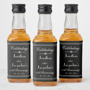 Chic Wedding Anniversary Mini Liquor Bottle Labels