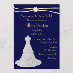 Chic Wedding Dress Bridal Shower Invitation