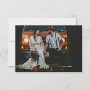 Chic Wedding Photo Thank You Note Card