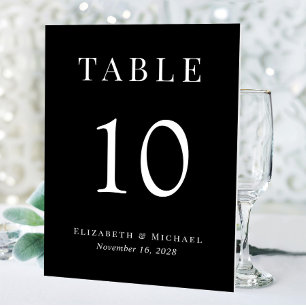 Chic Wedding Reception Black Table Number Acrylic Sign