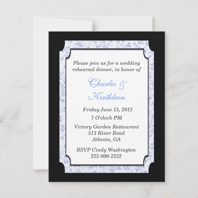 Chic Wedding Rehearsal Dinner Invitation (Front)