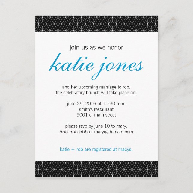 Chic Wedding Shower Invitation (Front)